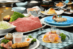 【宮城県産「仙台牛」のしゃぶしゃぶ御膳】宮城県産Ａ５ランク仙台牛をしゃぶしゃぶにてお楽しみいただけます（お料理イメージ）