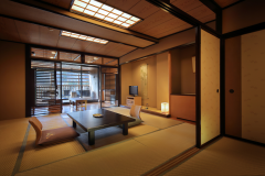 【蓮の間】当館で唯一、囲炉裏がある純和風のコンセプトルームです。