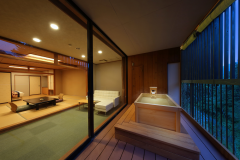 【桐の間】和室12畳＋ダブルベッド4畳半＋広縁6畳＋露天風呂