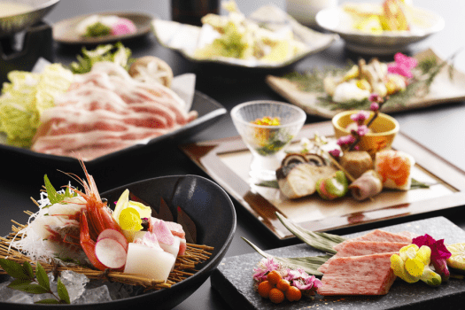 【基本会席】＜鳥取和牛orアワビ＞の選べるメインが人気！