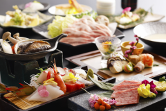 인기 No.1【UP그레이드 - 미식 회석】＜돗토리 와규 올레인 55×생 아와비＞산과 바다 두 가지 맛을 호화로이♪