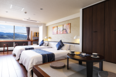 2023년【온천 실내 욕조 + 도고호 전망】와모던 트윈／석양정