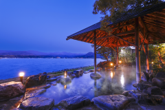 【숙박만】도고호에 떠 있는 ‘절경 노천탕’ 와이온천의 온천수에 힐링＜체크인 21시까지＞