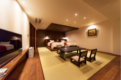 【코너룸＋도고호 전망】와모던 특별실 트윈／석양정