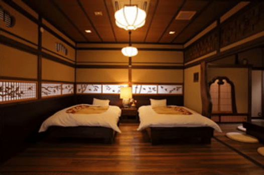 VIP room "Souan" detached with indoor bath + open-air bath (Japanese-Western room with 3 consecutive rooms: 2 semi-double beds) / Suite