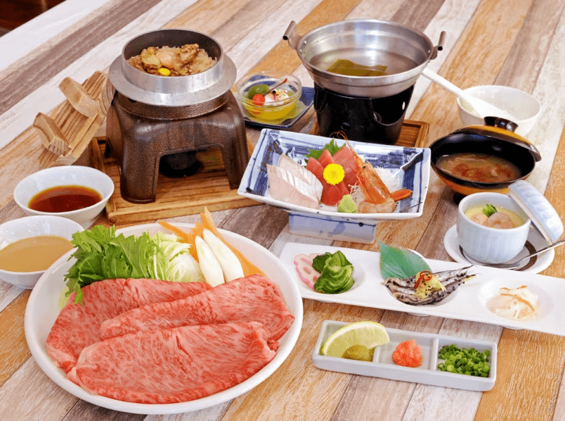 黒毛和牛しゃぶしゃぶ御膳　(一例)