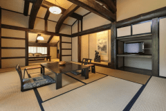 A deluxe room with Irori