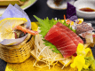 2026年5月6月《お献立の一例》御造里：鮪、鯛、鯵昆布〆、甘海老♪