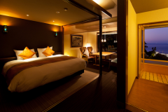 【客室一例】[禁煙]源泉かけ流し露天風呂付ベッドルーム40平米／202号室