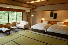 【高層階和ベッド】本館◆２ベッド　セパレートバス・トイレ付