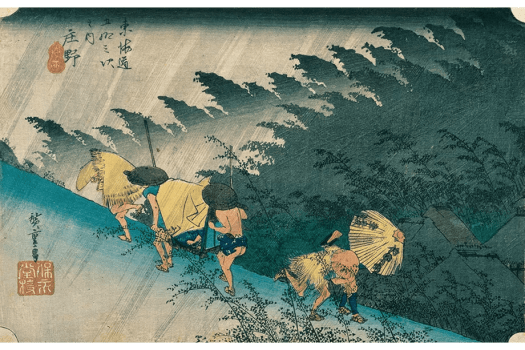 歌川広重《東海道五拾三次之内　庄野　白雨》