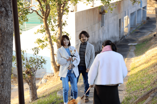 広大な敷地内をわんちゃんとお散歩できます。
