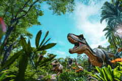 2026年山口県宇部市の複合レジャー施設「ココランド」内に、動く恐竜たちが暮らす森を舞台にした、アウトドアアスレチック体験アドベンチャー施設が誕生！