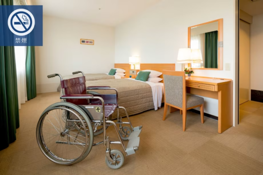 【バリアフリーツイン：禁煙】＜ベイブリッジ側＞セミダブルベッド×2台