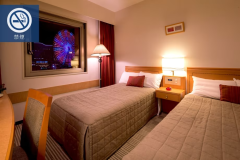 【コンパクトツイン：禁煙】（眺望指定なし）セミダブルベッド×1台＋エキストラベッド×1台