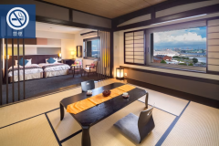 【ベイブリッジスイート：禁煙】セミダブルベッド×2台＋和室（独立バス）