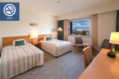 【スタンダードツイン：禁煙】（眺望指定なし）セミダブルベッド×2台