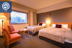 【デラックスツイン：禁煙】（眺望指定なし）ダブルベッド×1台＋シングルベッド×1台