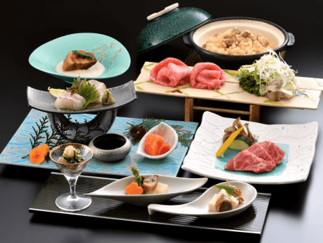 品嚐京都風味懷石料理，享受近江國「認證近江牛肉」和「近江黑雞」的美味。