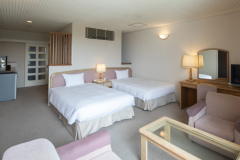 【スタンダードツイン/海を斜めに臨む】35㎡／3名迄／喫煙