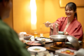 【食事イメージ】個室食タイプのご夕食ではプライベートな空間でのお食事をお楽しみいただけます。