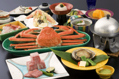 鳥取和牛「オレイン55」A5ランクステーキ＋あわび＋茹で蟹1枚付き会席