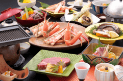 あわび＋焼蟹＋鳥取牛フィレステーキ会席