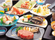 あわび・鳥取牛ロースステーキ会席