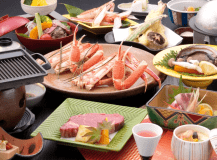あわび踊り焼き+蟹宝楽焼き会席