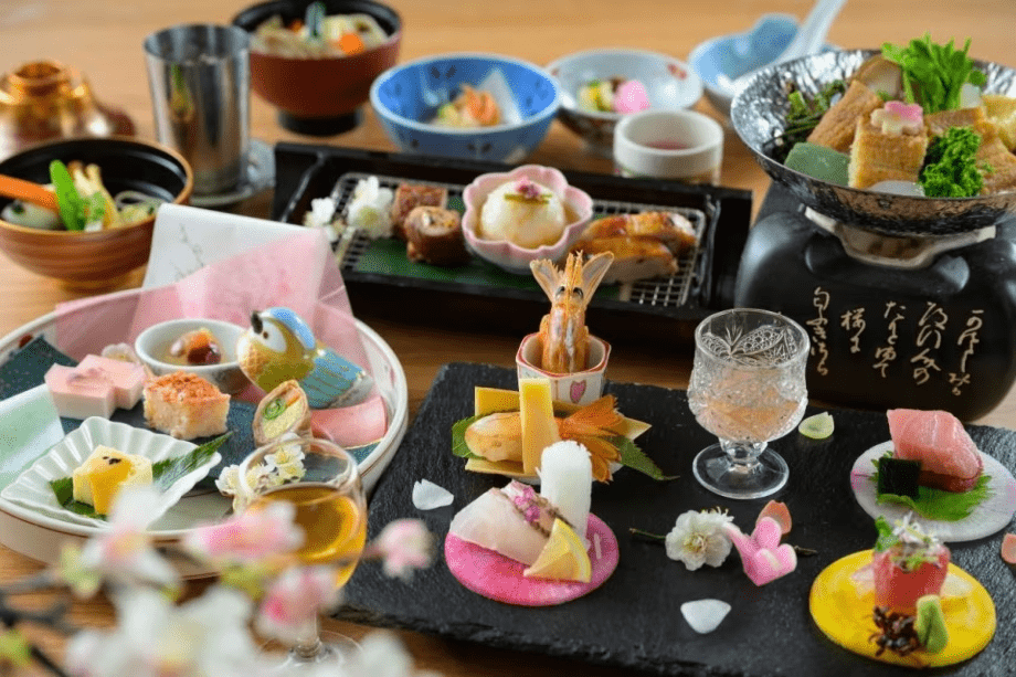 春の上州味覚会席より。春の訪れを感じられる献立をご用意いたしました。