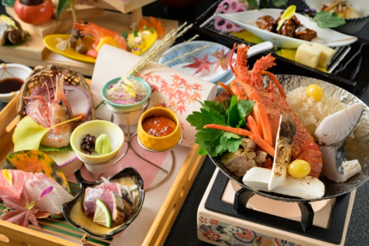 秋の万葉創作和会席より。この季節ならではの風味豊かなお料理の数々。