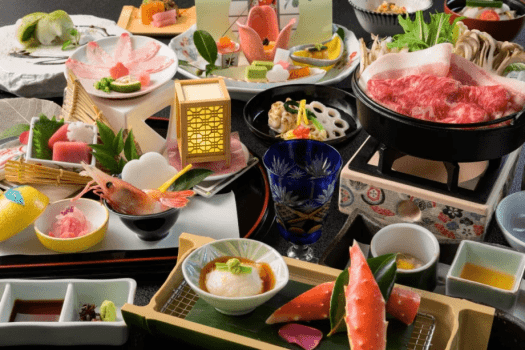 冬の万葉創作和会席より。旬の食材を活かす福一ならではの献立をどうぞ。