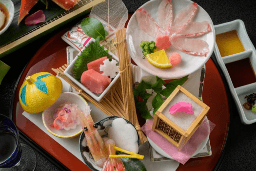 冬の万葉創作和会席より。冬の美味を贅沢に。