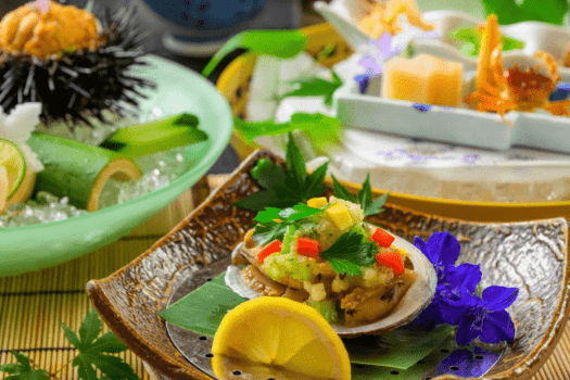 夏を彩る、福一のお料理。夏のご夕食より。