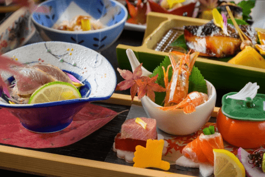 【上州味覚会席～秋】お造りほか旬の味覚を彩り豊かに。群馬ならではの美味とともに、秋のひとときを。