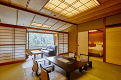 【万葉館　ツインベッド付和洋室】個室食事処