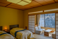 ベッドスタイルで、快適な寛ぎのひと時をお過ごしください。