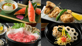 たらば蟹やふぐなど冬の四大美味を味わう創作和会席。