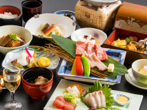 人気No1◆竹 -薩摩ブランド肉陶板焼き会席-◆「黒牛」×「黒豚」地元ブランド肉を食べ比べて堪能♪