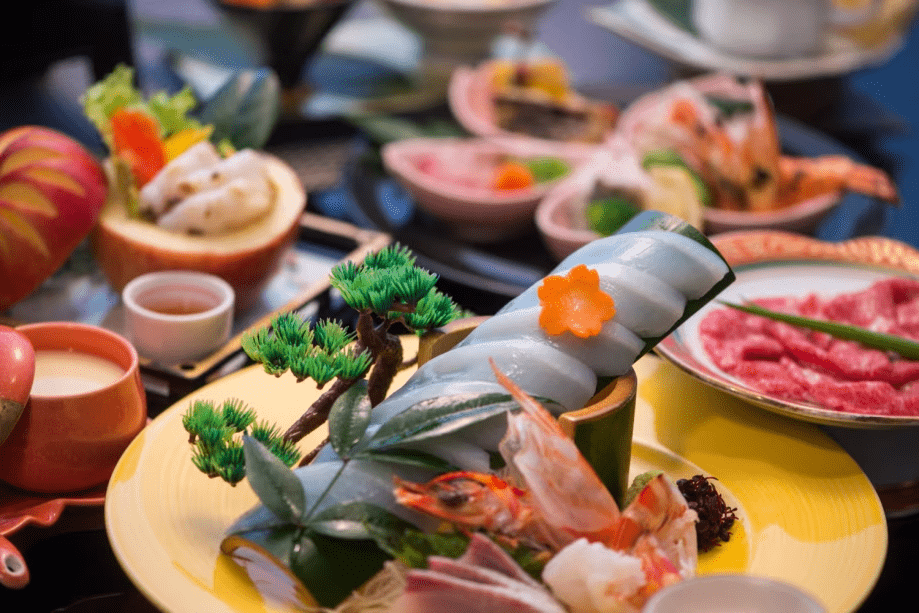 【GW限定プラン・事前カード決済】お刺身好きの方におススメ！料理長おまかせ刺身5種盛＆おおいた和牛すき焼付プラン