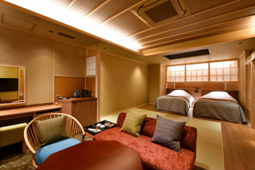 ◆ Spacious Japanese-Western style room with open-air bath ◆ (Non smoking)