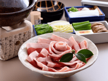 [Winter only] Botan Nabe Plan: A seasonal dish in winter - Wild boar meat hotpot with plenty of vegetables