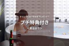 【プチ特典付き】ドリンクとおつまみをプレゼント！半露天付客室で自分へのご褒美にプチ贅沢を♪｜素泊まり