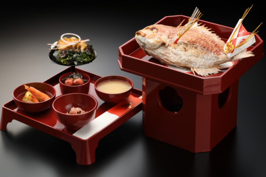 【お食い初め膳(男の子用)】「お食い初め（生後百日のお祝い）」の儀式用にご手配を承ります。大切な記念日のお手伝いをいたします。
