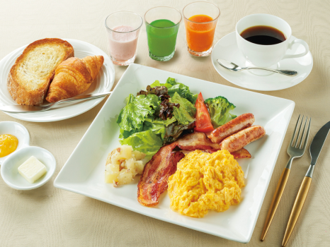 【洋朝食】色鮮やかな『ビタミンカラープレート』は爽やかな朝にぴったり！卵料理はお好みの調理法で♪