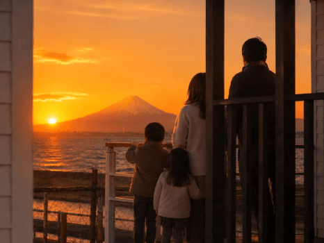 甘藻-AMAMO- 海にいちばん近い角部屋｜4名・夕日と富士山を正面に