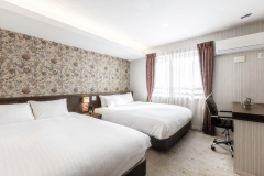 【ファミリーツイン】ゆったり落ち着く、シックなデザインのベッドルーム。