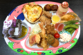 お子様ランチ（かにグラタンやエビフライなど）