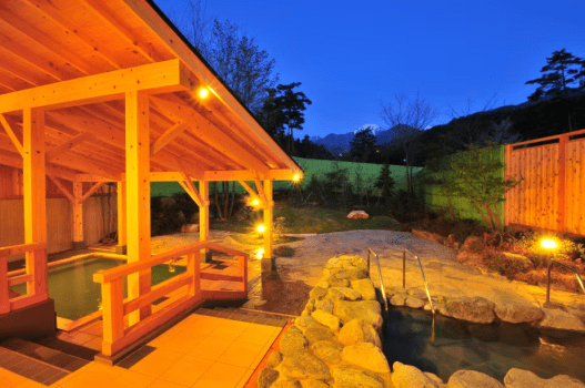 常念岳一望のお風呂をお楽しみください