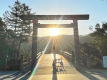 伊勢神宮内宮　宇治橋の日の出